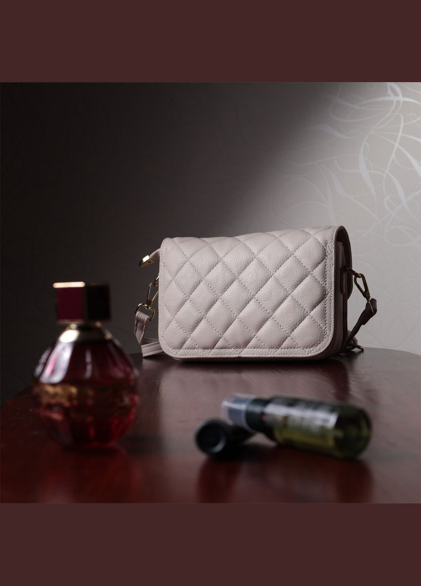 Витончена сумка жіноча з оригінальною клямкою з натуральної шкіри 22672 Біла Vintage (331913207)