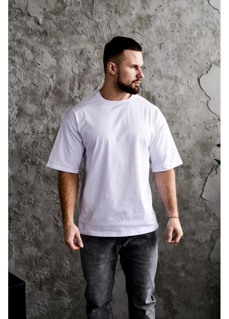 Комбінована футболка з принтом чоловіча стильна оверсайз літо легка трикотаж модна No Brand