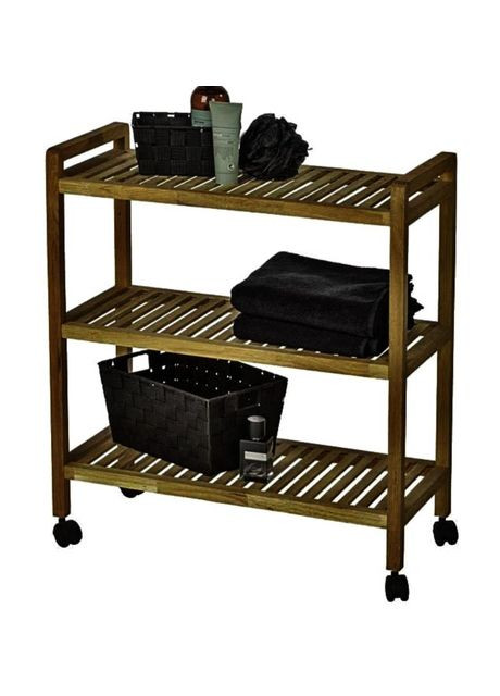 Этажерка на колёсах из дерева Нурвик мускат (ЭТА-002407) No Brand (327849142)