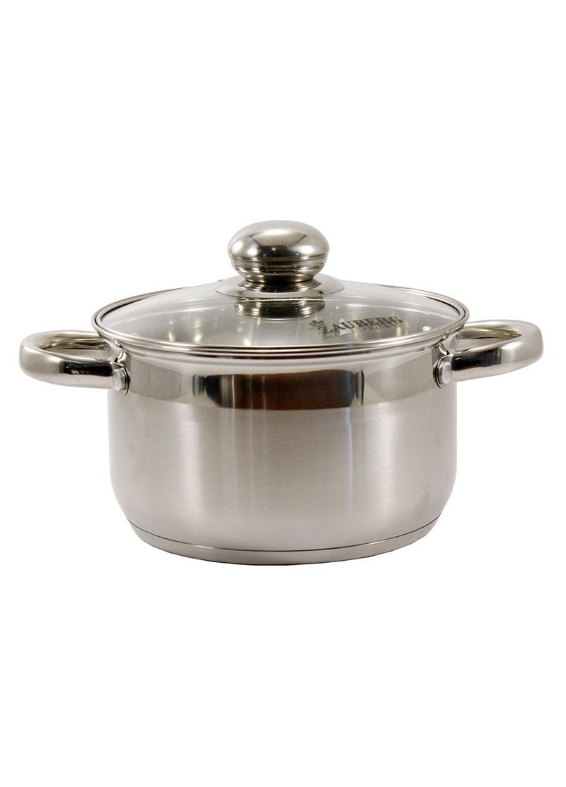 Каструля з нержавіючої сталі з кришкою 1.3 л сферична (ZB-1.3C) Zauberg (325455767)