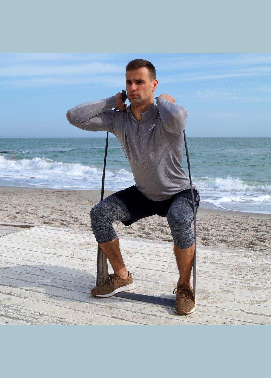 Стрічка-еспандер для спорту та реабілітації PS-4123 Flat Stretch Band Level 3 Grey (25-35кг.) Power System (315519000)