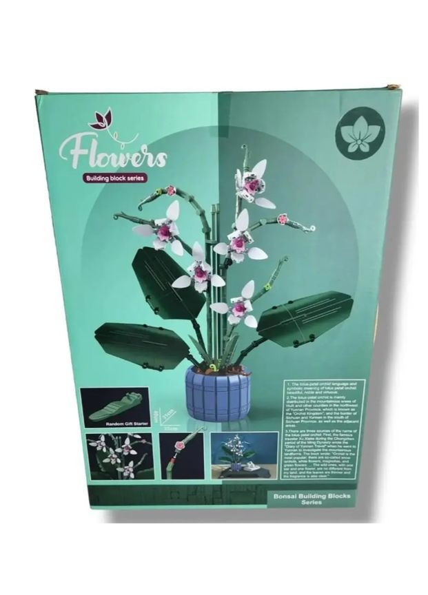 Конструктор 3D Колокольчатая Орхидея, 610 деталей, пластиковый, для развития, творчества и декора комнаты No Brand (364191402)
