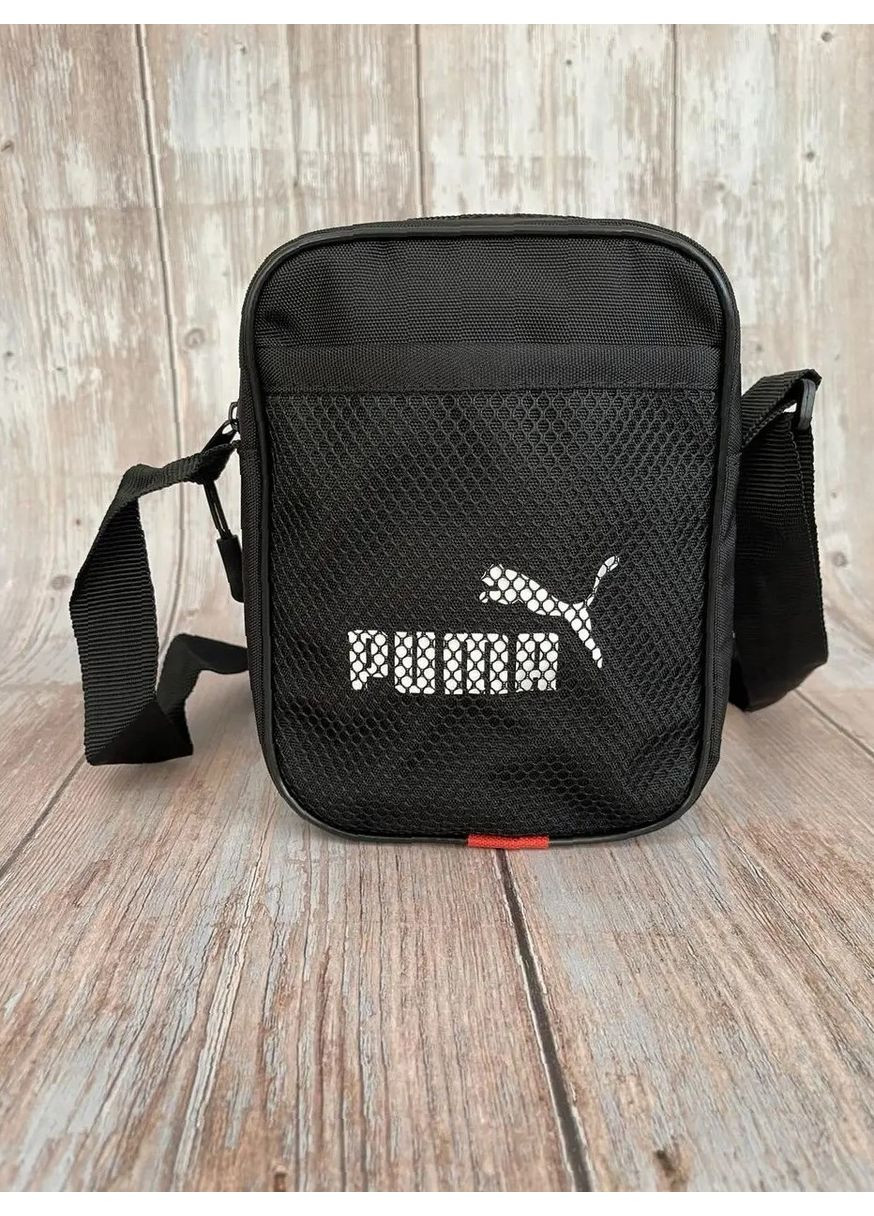 Чёрная барсетка с ремнём - удобна для спорта и путешествий No Brand (365761974)