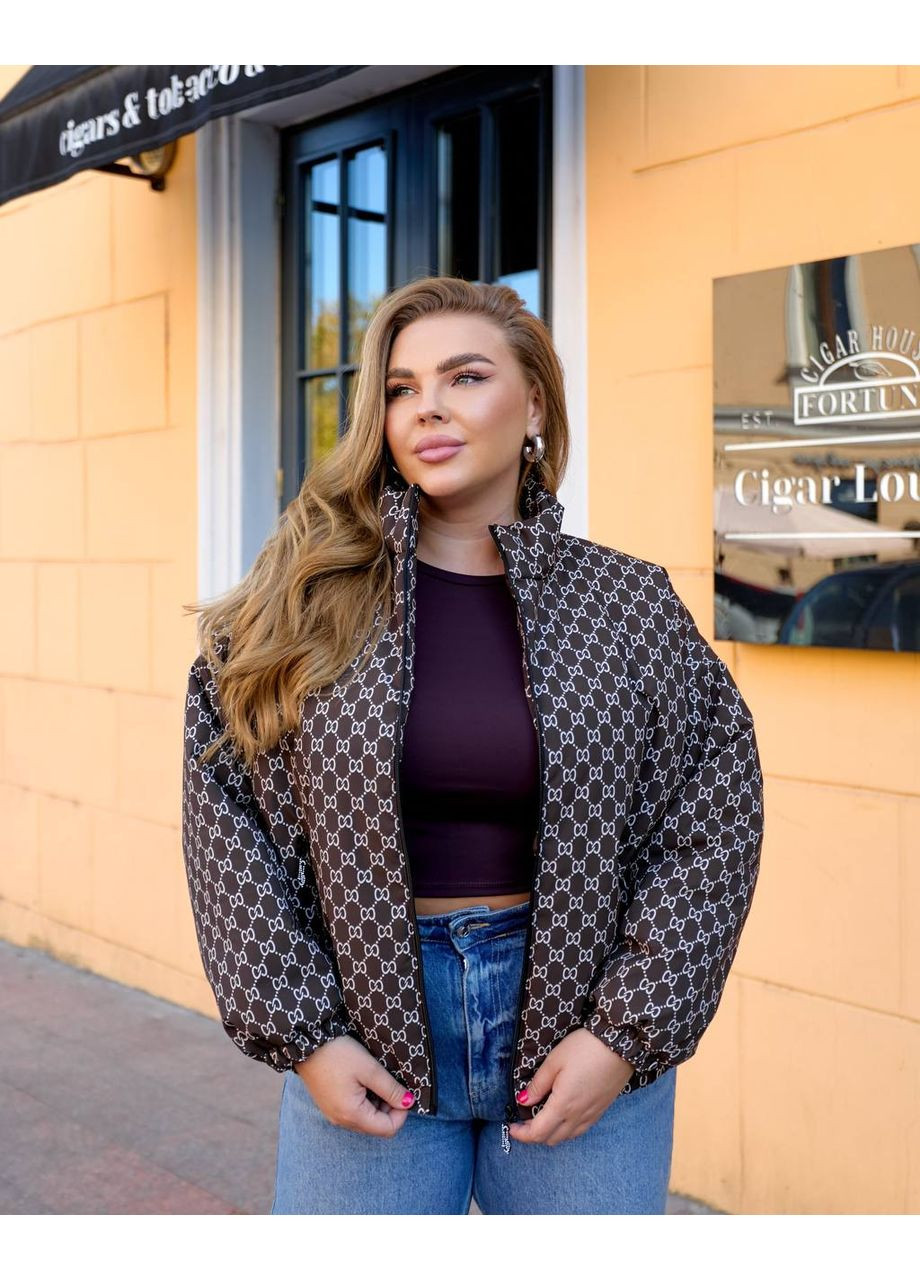 Коричневая демисезонная женская базовая куртка Fashion