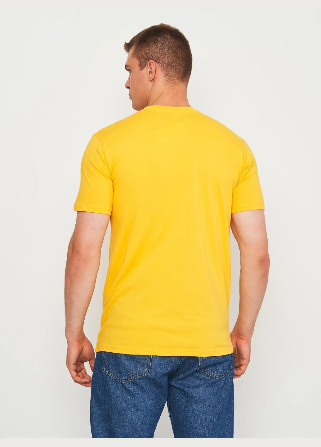 Желтая мужская футболка с коротким рукавом Роза