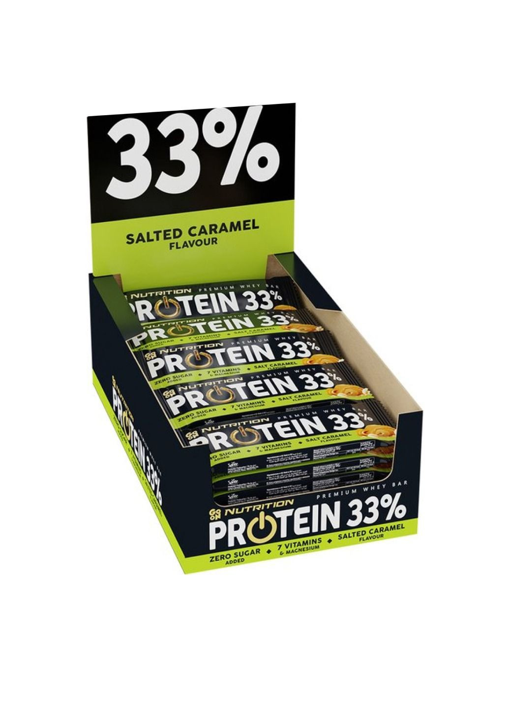 Протеїнові батончики Protein 33% Bar - 25x50g Salted caramel Go On Nutrition (281087518)
