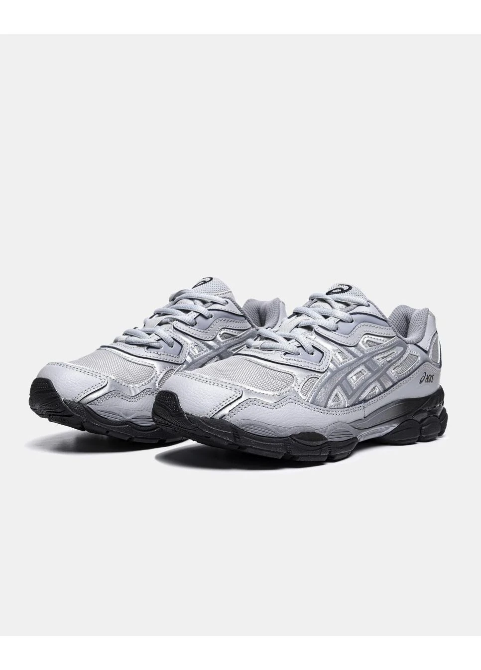 Сірі кросівки чоловічі asics gel nyc mid grey sheet rock асікс гель нюк сірі демісезон No Brand