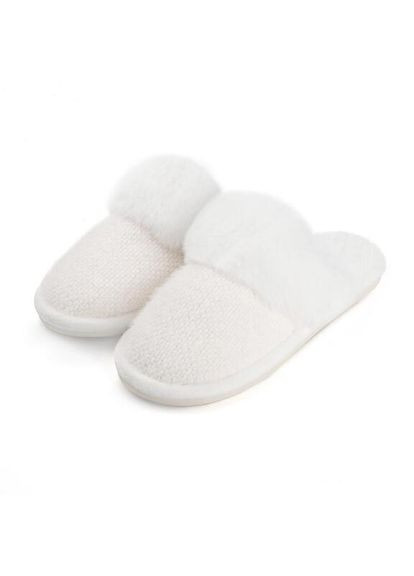 Молочные шлепанцы домашние меховые Vira