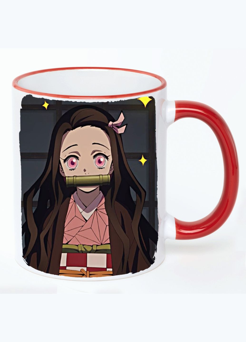 Чашка Клинок, що знищує демонів Аніме #018 (кухоль, кухоль) Біла з Червоною ручкою 330 мл No Brand (322713292)