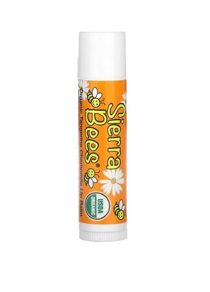 Орагнічний бальзам для губ органічні 1 шт з ароматом мандарина та ромашки Sierra Bees (293246954)