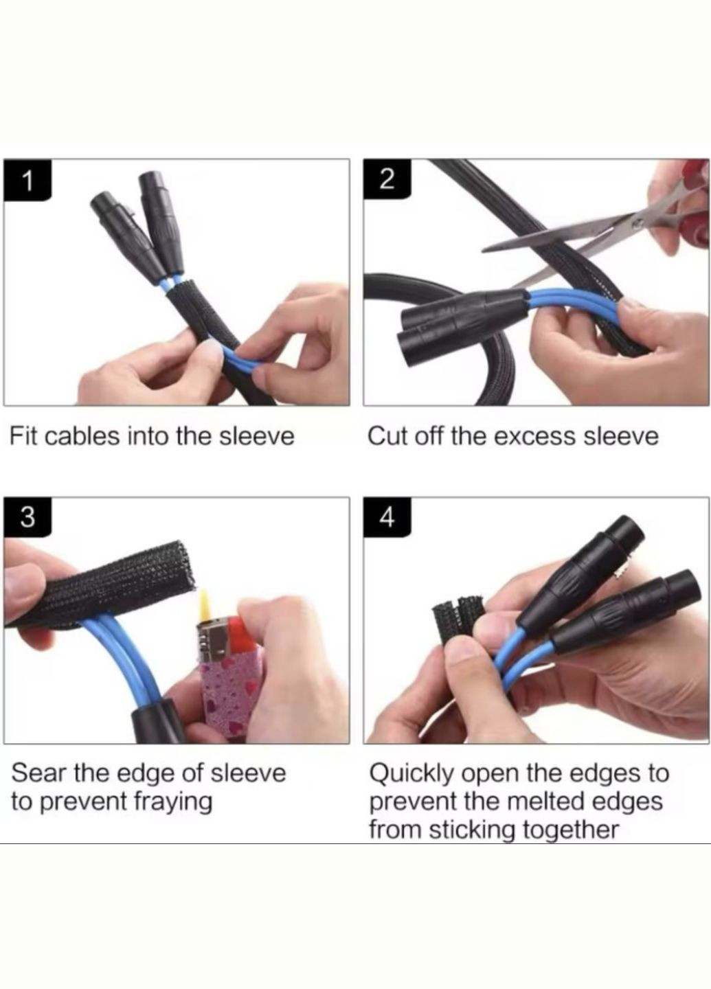 Обплетення кабеля фиксатор защита от животных изоляция для проводов от кошек /собак 1 м 13 мм Чёрный Lencent (341534155)