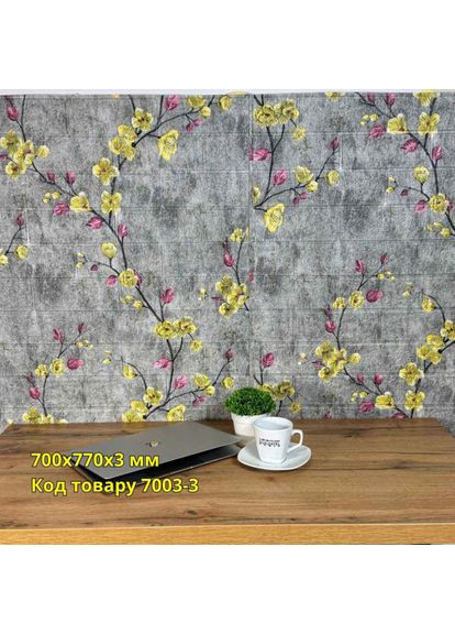 Самоклеюча 3D панель для стін темно-сірий цегла Магнолія 700x770x3мм Loft Expert (372982568)