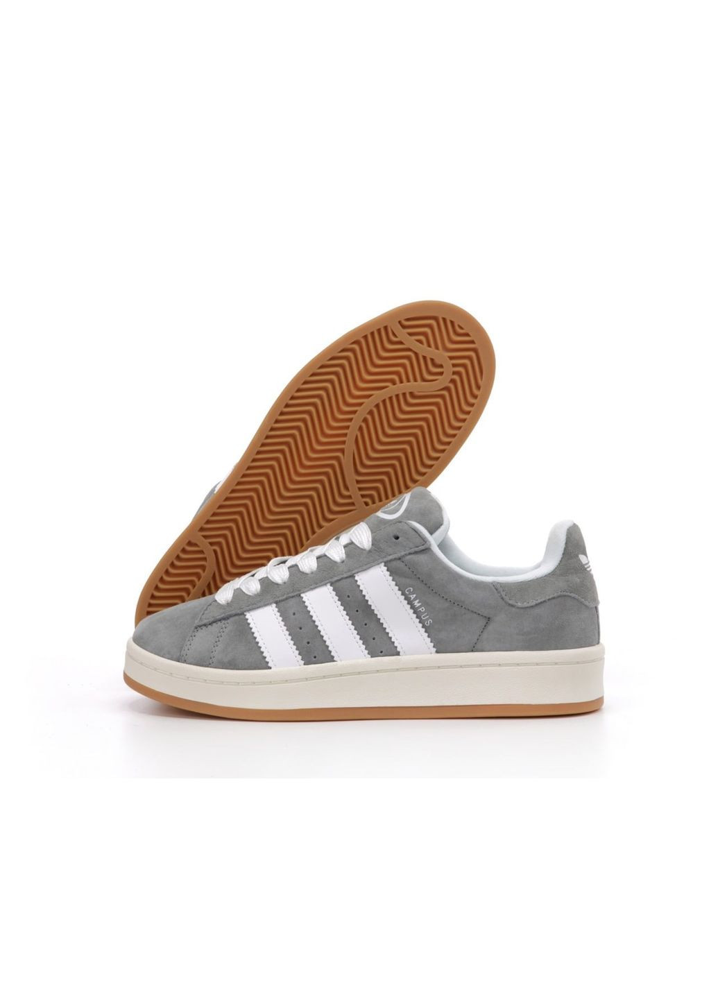 Сірі всесезонні жіночі кросівки adidas grey white No Brand Campus