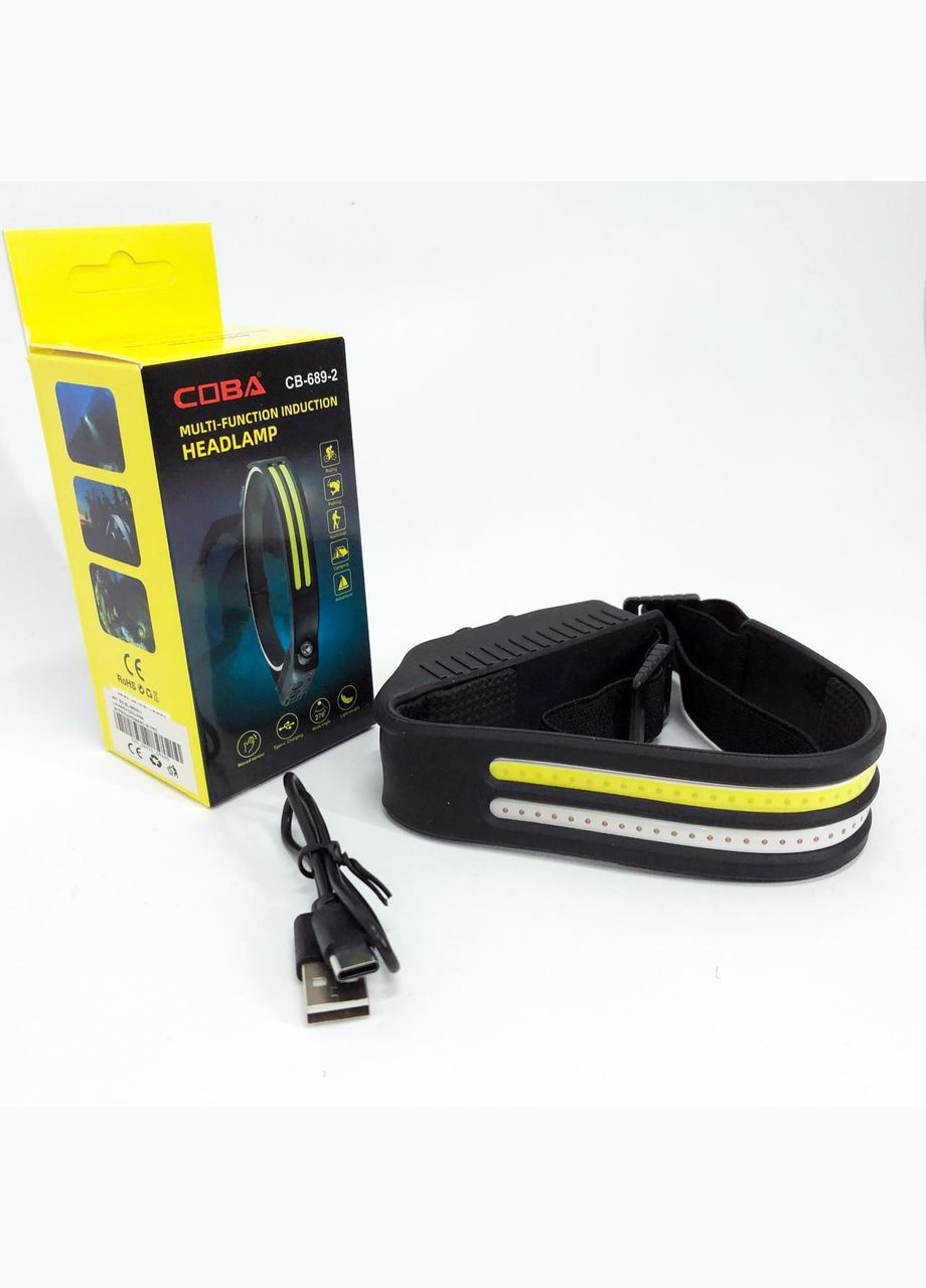 Налобный фонарь для автомеханика BL-W689-LM+2COB (white+red), Светодиодный фонарь CE-155 на лоб Bailong (351485941)