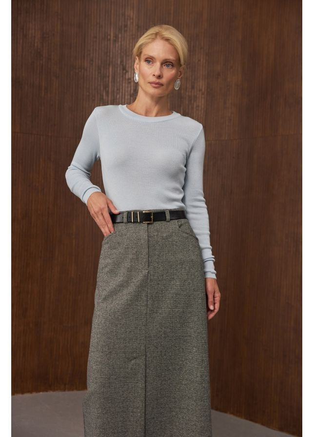 Блакитний демісезонний лонгслів з еластичної віскозної пряжі (2908) Triko Bakh