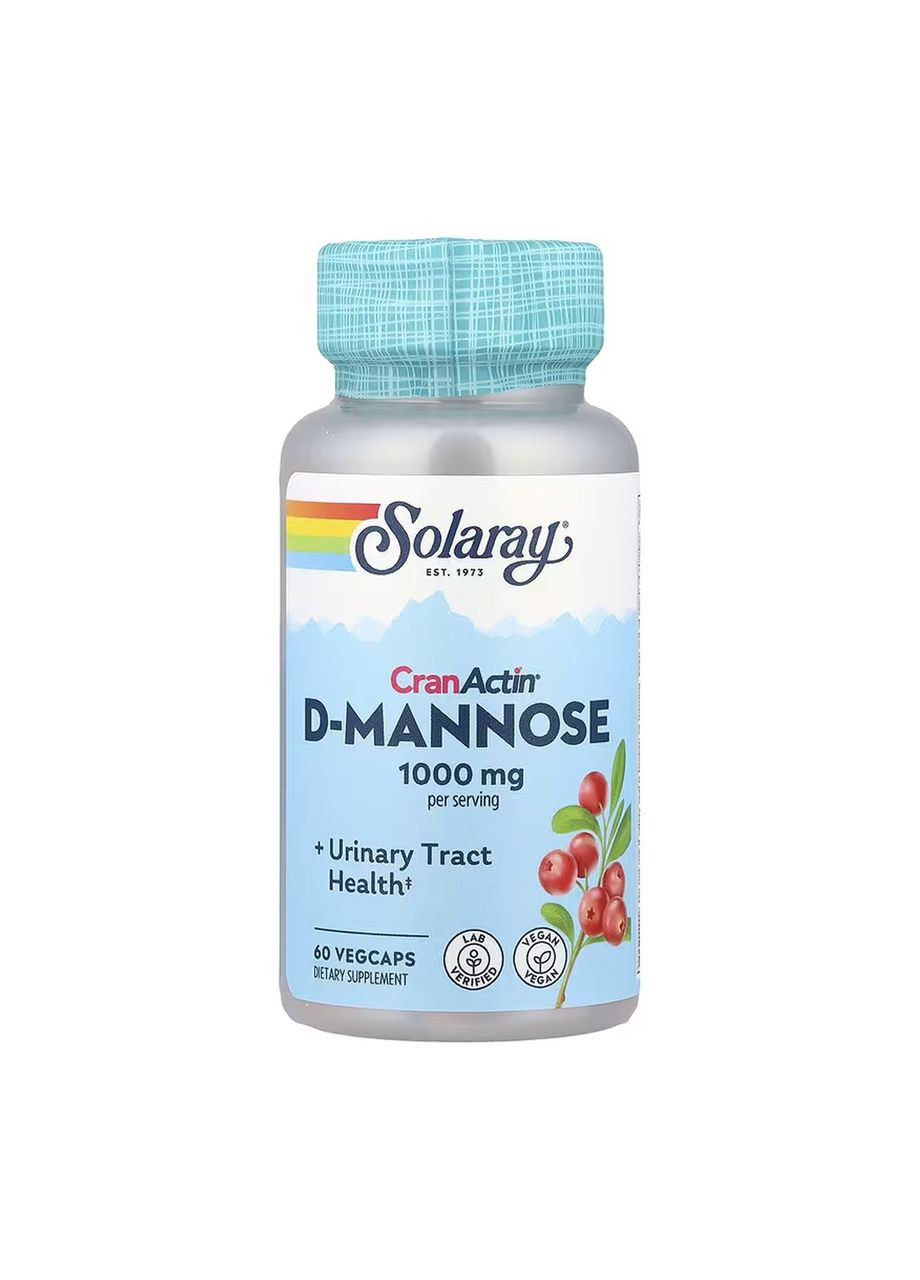 CranActin D-Mannose 1000mg - 60 vcaps Solaray (369400593)