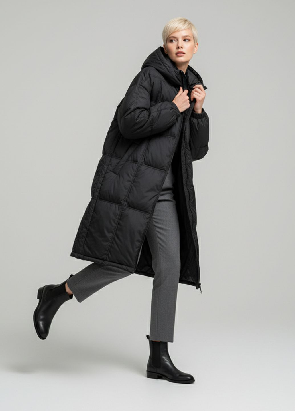 Черный демисезонный Пуховик Number Nine