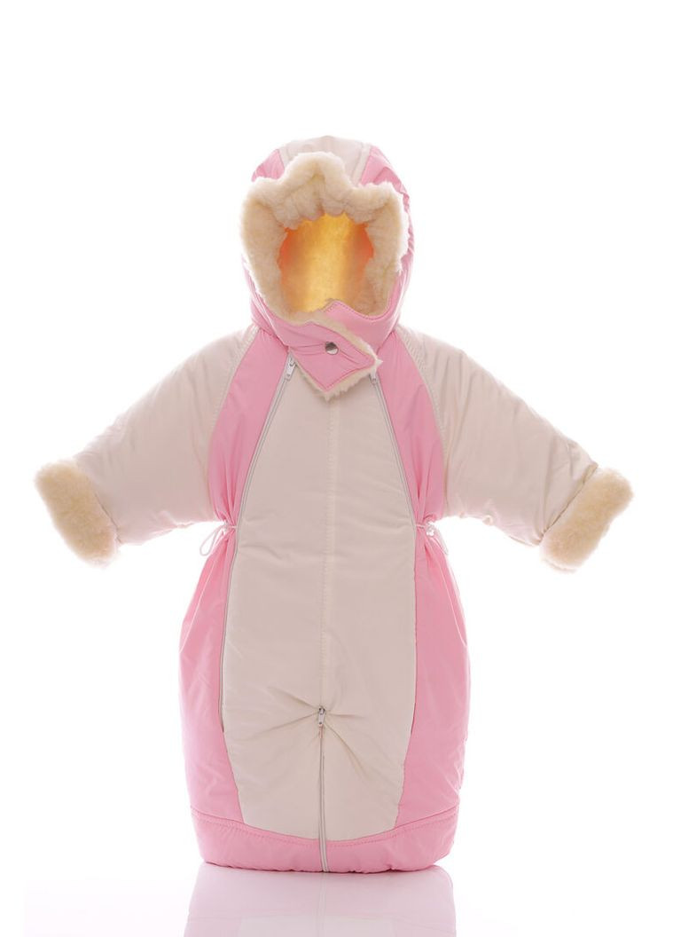 Комбинезон Трансформер для девочки на меху белый с нежно-розовым 86 см (51412) BABYKROHA (315423832)