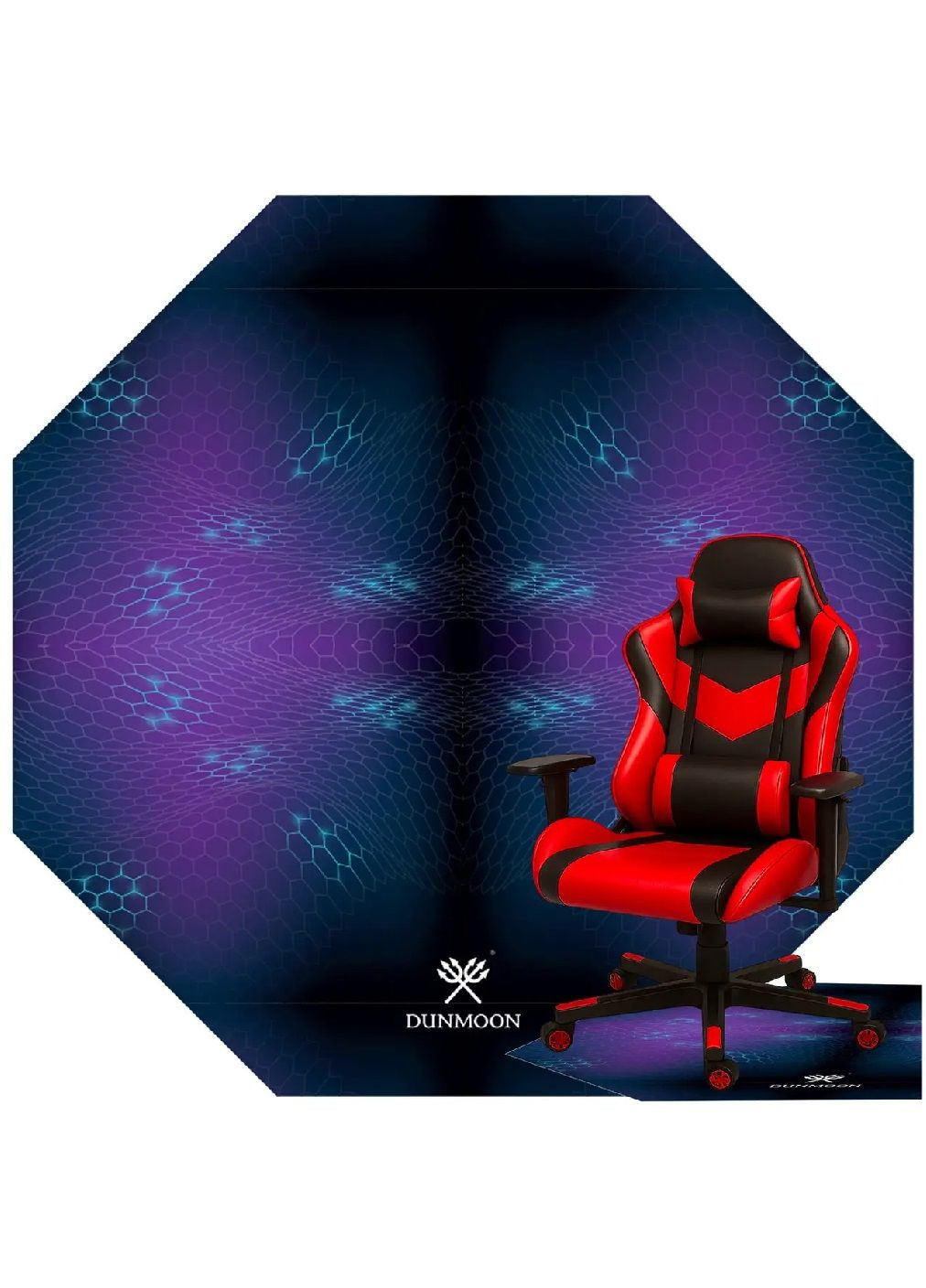 Восьмиугольный коврик с противоскользящим основанием под геймерское компьютерное офисное кресло 120x120 см (481280-Prob) Черный Unbranded (359701914)