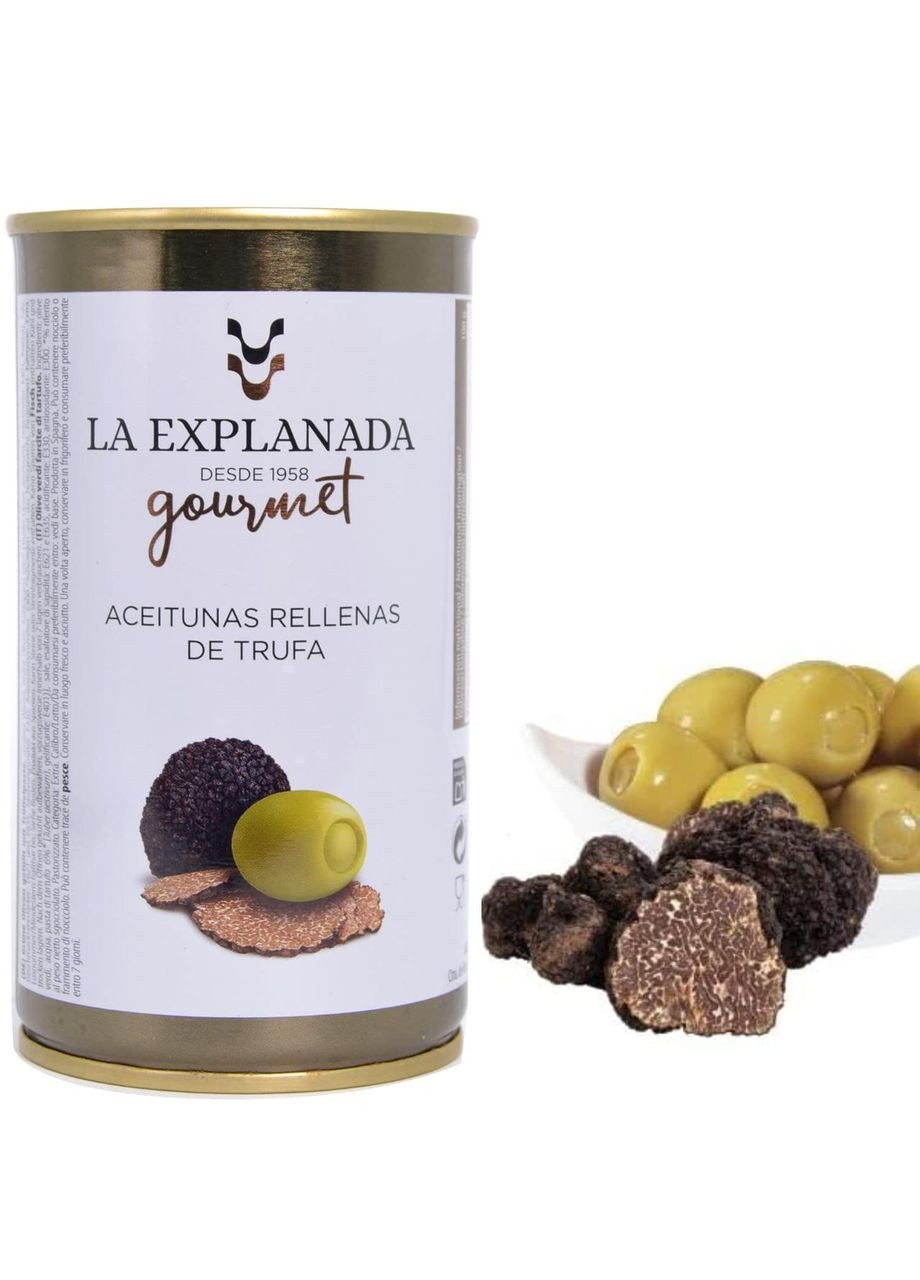 Оливки gourmet зеленые с трюфельной пастой в рассоле 350г La Explanada (349812296)