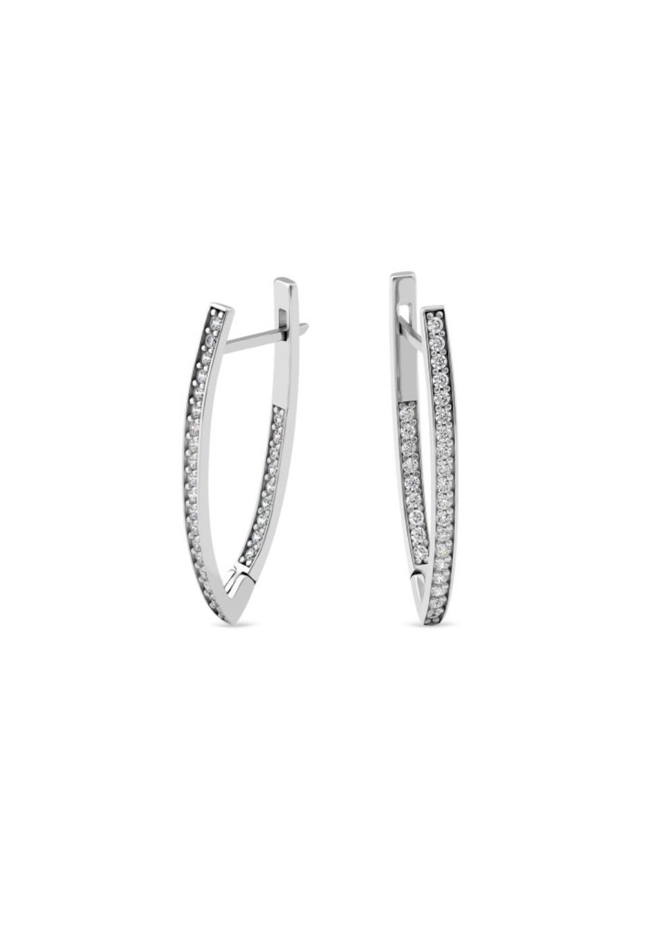 Серебряные серьги Палочки длинные с Белыми камнями серебро 925 пробы Родированное 920с 3.84г No Brand (306743395)