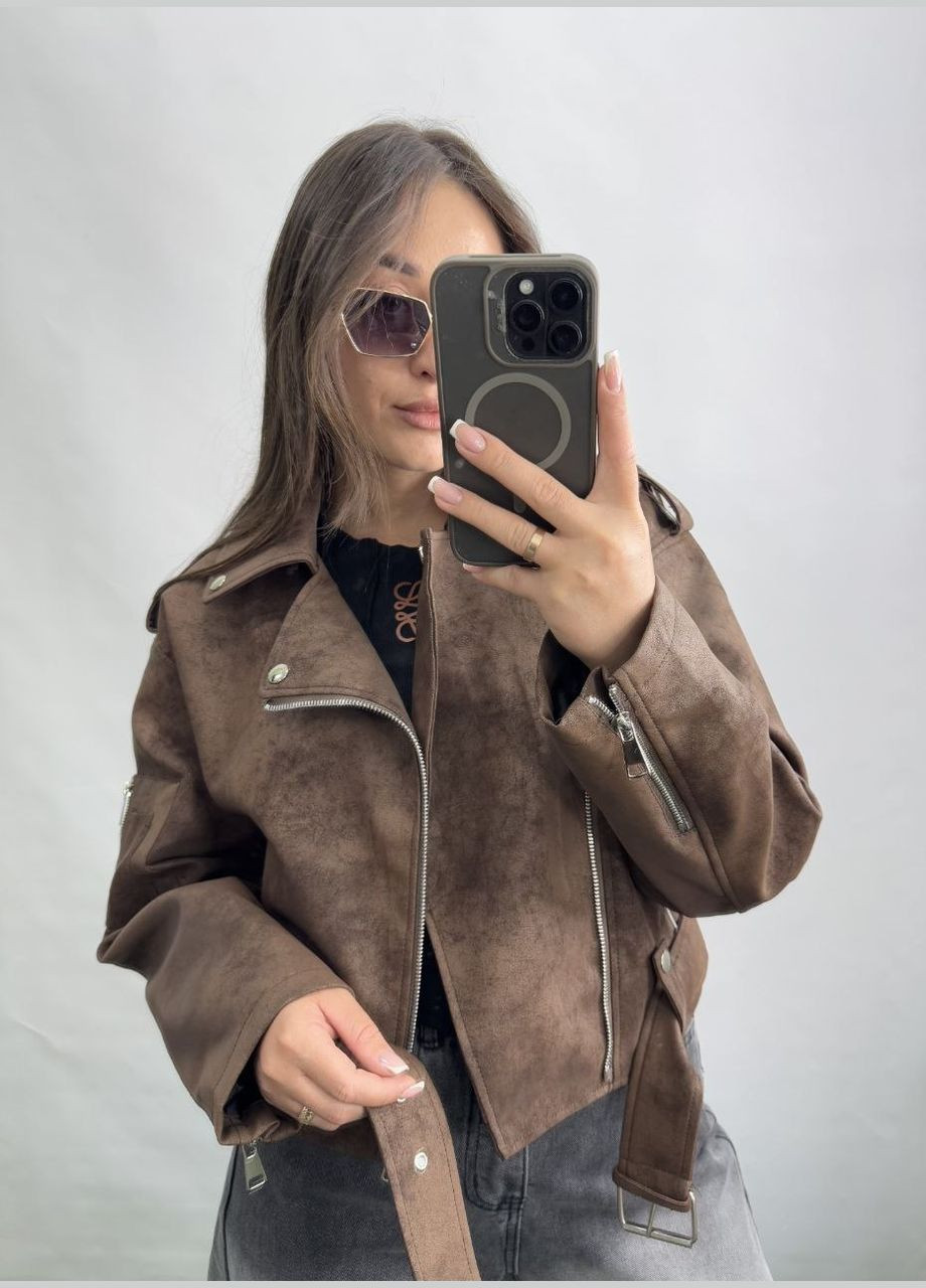 Коричнева куртка-косуха No Brand