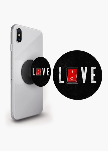 Попсокет тримач для смартфона (Popsockets) Love Чорний No Brand (302084255)