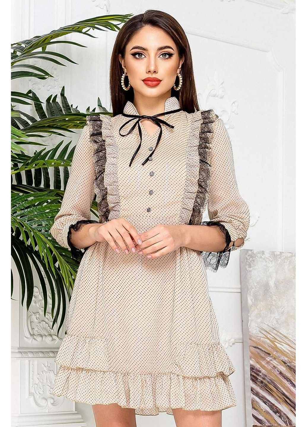 Белое шифоновое платье baby doll 21034 белое Tanita-Romario