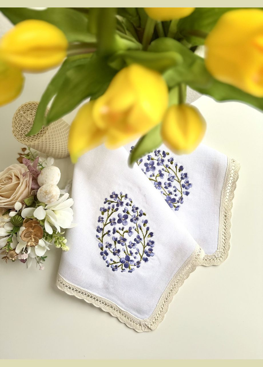 Великодня лляна серветка з вишивкою пасхальний рушник на кошик з писанками TobiSobi TS00013-1 Figasse (333023838)