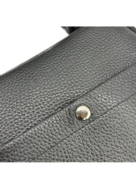 Мужская сумка из натуральной кожи на молнии черная. El.Club 808510 (370286706)