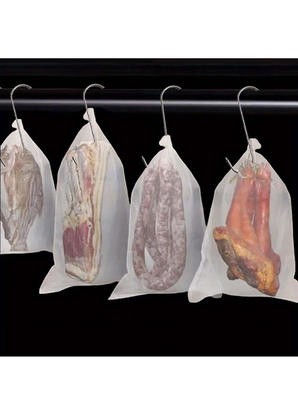 Пакети мішки для в'ялення та сушіння м'яса, риби та ковбас (набір 10 шт.) Kitchen Master (338656753)