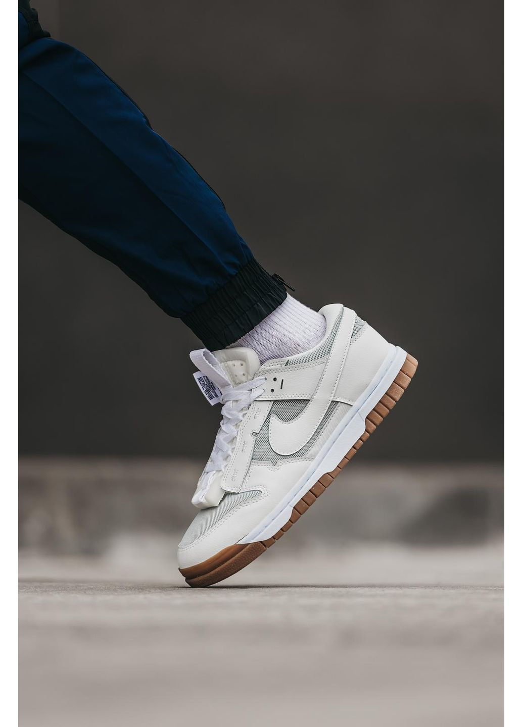 Білі Осінні кросівки чоловічі nike air dunk remastered white gum найк аір форс 1 преміум No Brand