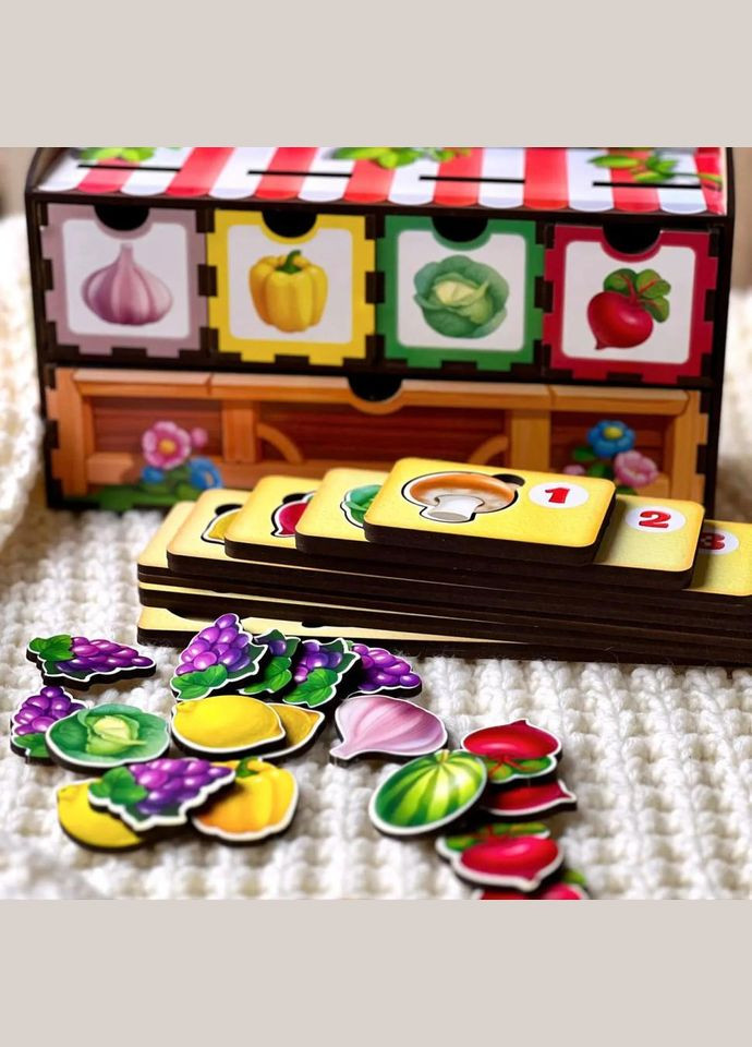 Дерев'яна настільна гра "Рахунок -1" Ubumblebees (ПСД069) PSD069 сортер-комодик No Brand (330600750)