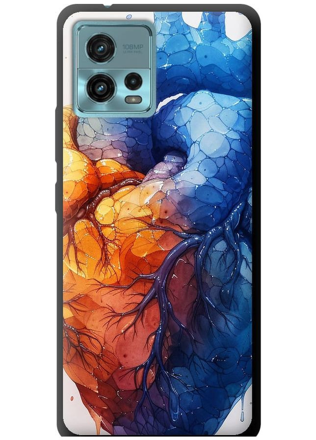 TPU черный чехол 'Арт-сердце' для Endorphone Motorola G72 (285116034)