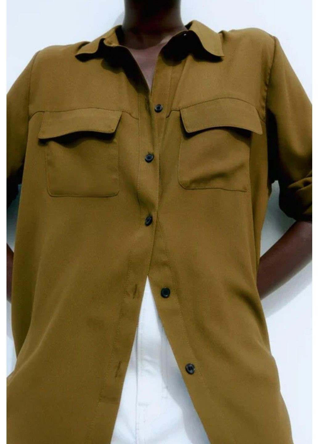 Темно-зеленая классическая рубашка H&M