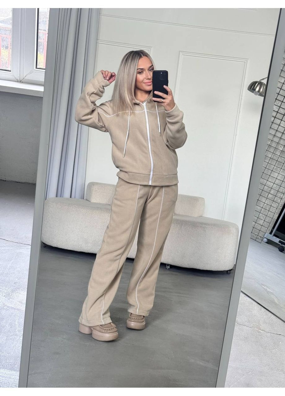 Костюм Полар-Фліс преміум якості,штани прямого крою та кофта на блискавці з капюшоном Україна (364955641)