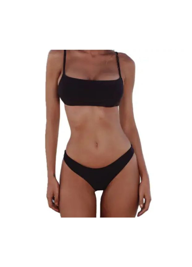 Черный демисезонный купальник раздельный, черный! раздельный No Brand