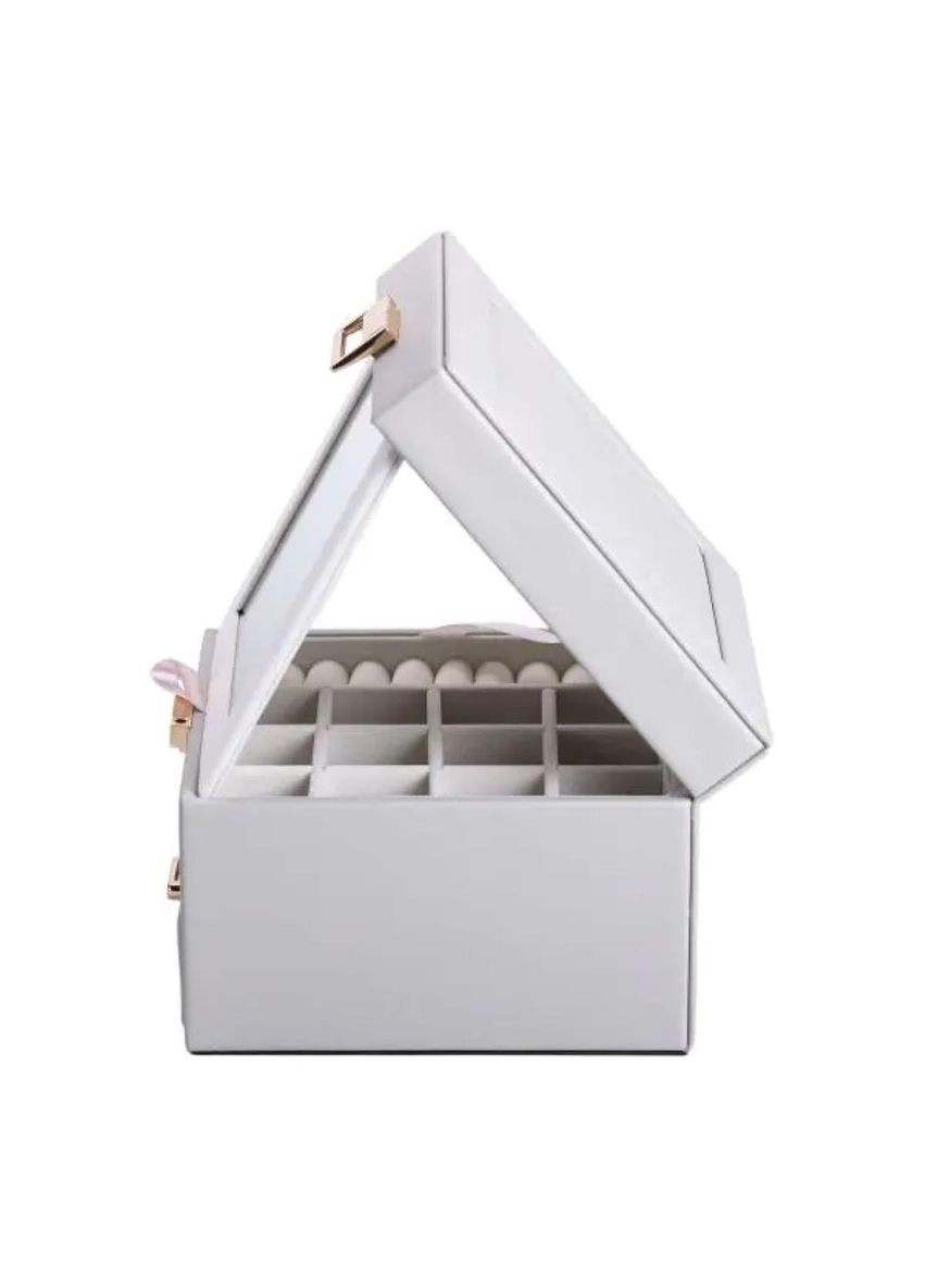 Шкатулка для украшений из эко кожи 2 яруса органайзер для ювелирных изделий HP-5-2G Yiwu (370800026)