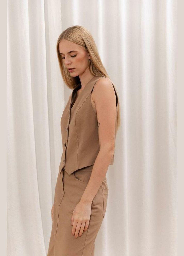 Жилет з V-подібним вирізом на ґудзики MKAZ6515-3 Modna KAZKA (336934197)