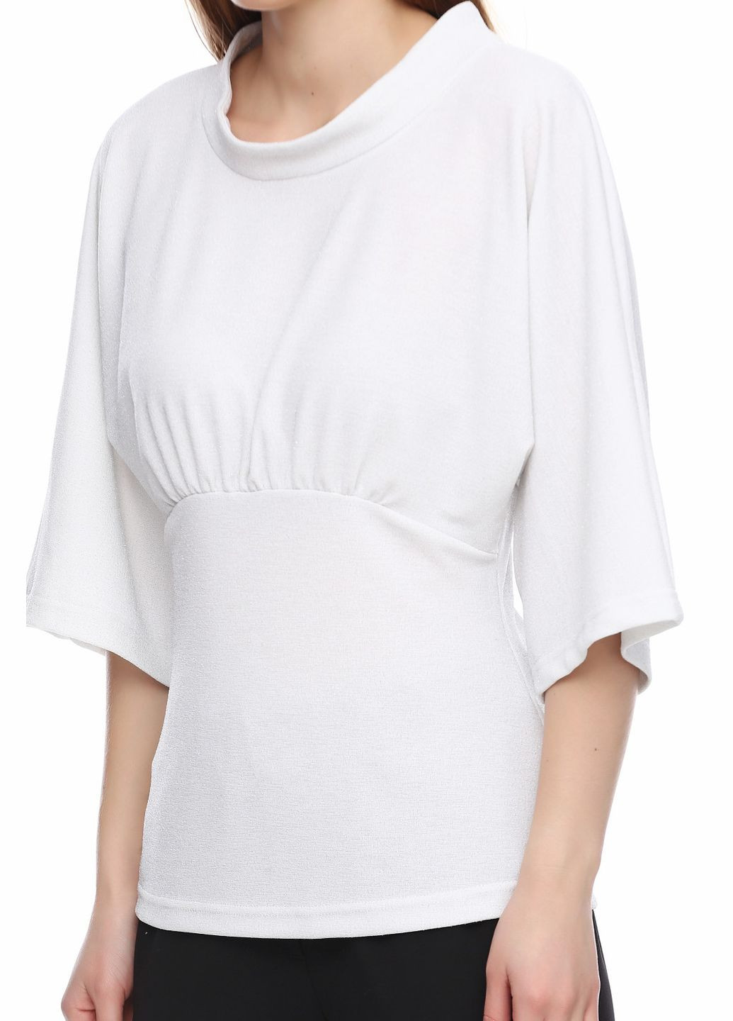 Белая женская блузка с приталенным кроем и широкими рукавами (ll170670001) LadyLike