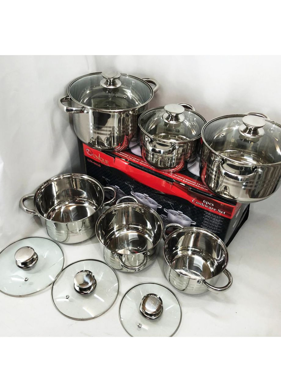 Набор посуды кастрюли UN-5035, Комплект кастрюль, Кастрюля NE-256 современный дизайн Unique (351485900)