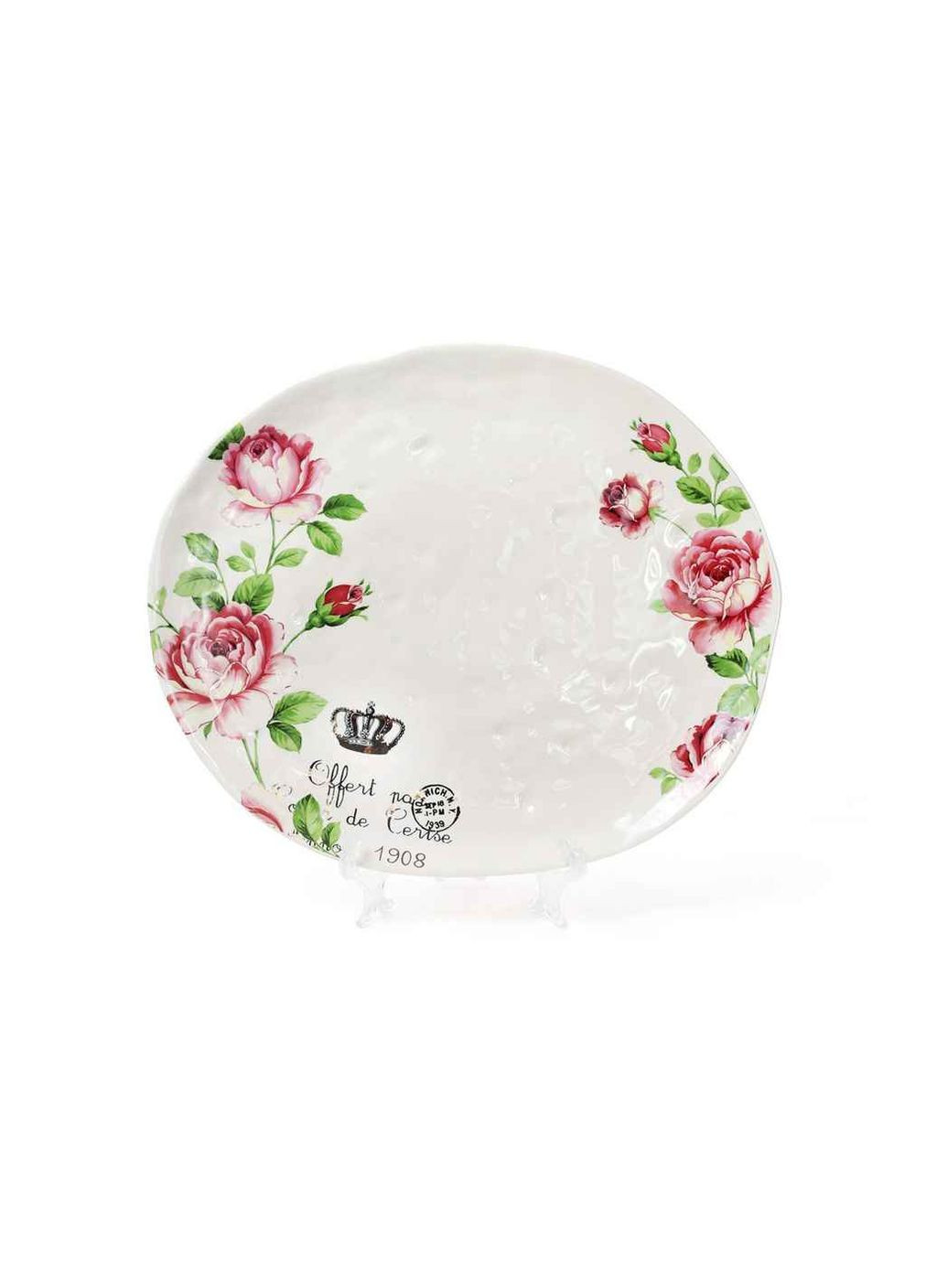 Блюдо 35см керамика овальное Розы BonaDi (369620139)