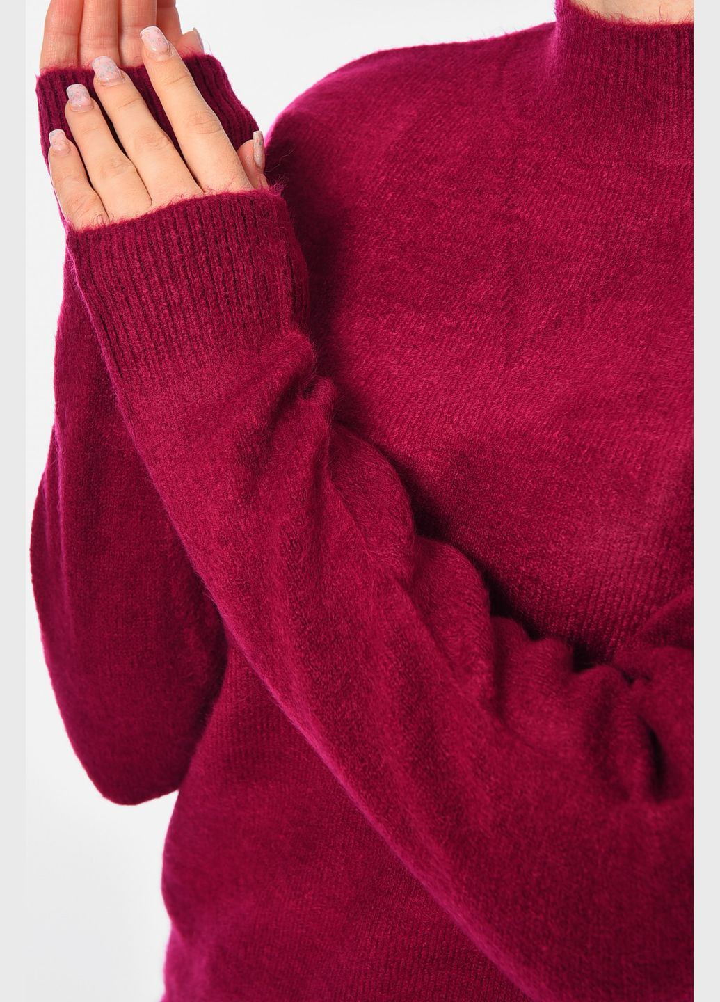 Рожевий демісезонний светр жіночий акриловий темно-рожевого кольору пуловер Let's Shop