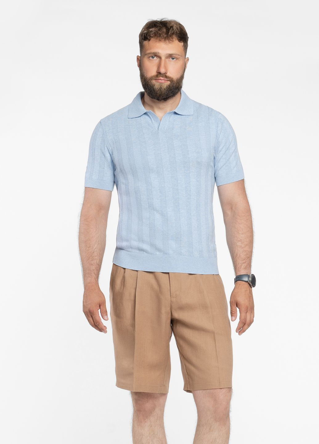 Голубой футболка-поло мужское бежевое для мужчин Arber