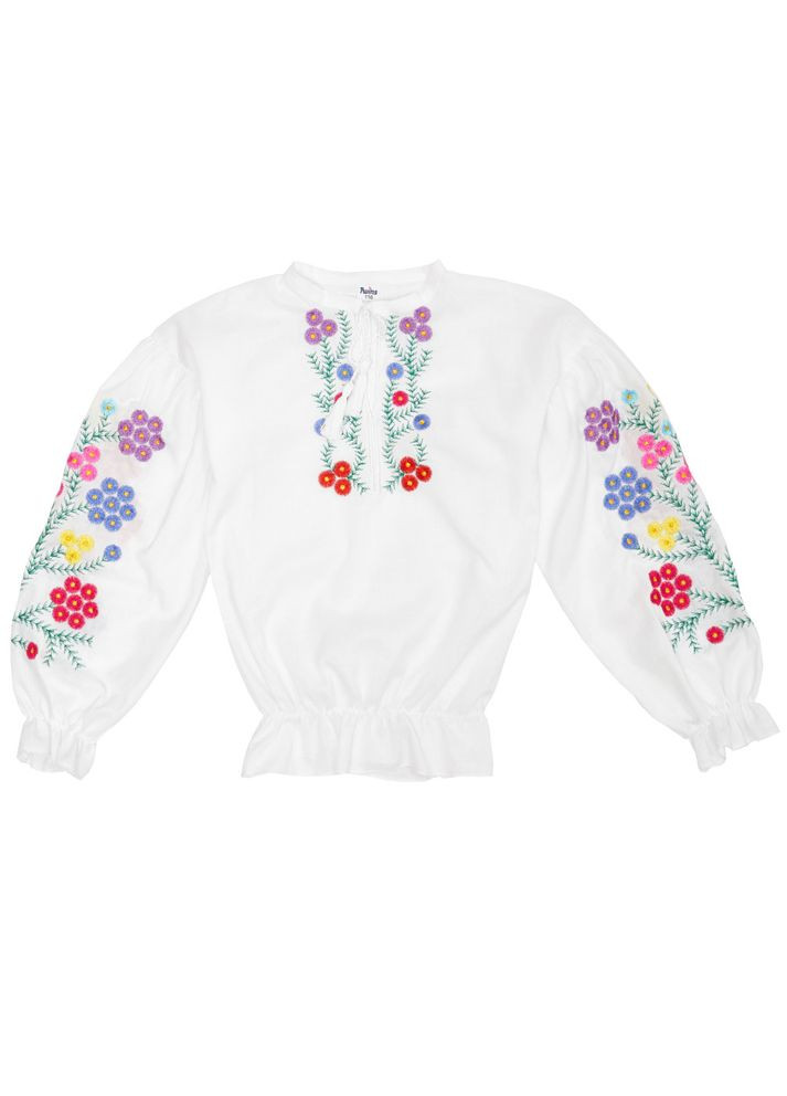 Белая вышиванка для девочки весна, р.116, белый () Twins 88OTV-116-20