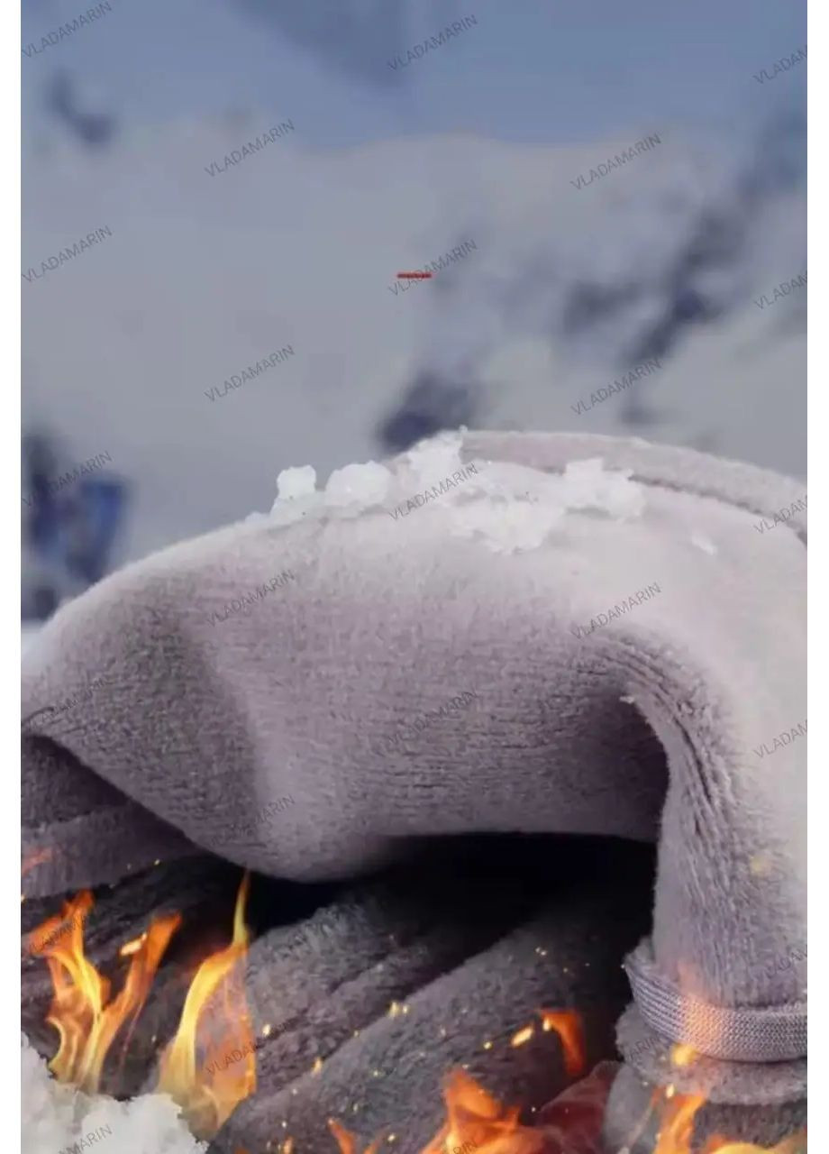 Зимние водонепроницаемые перчатки для езды на велосипеде, бега, лыжного спорта, сенсорные, флис, цвет серый No Brand (368695234)