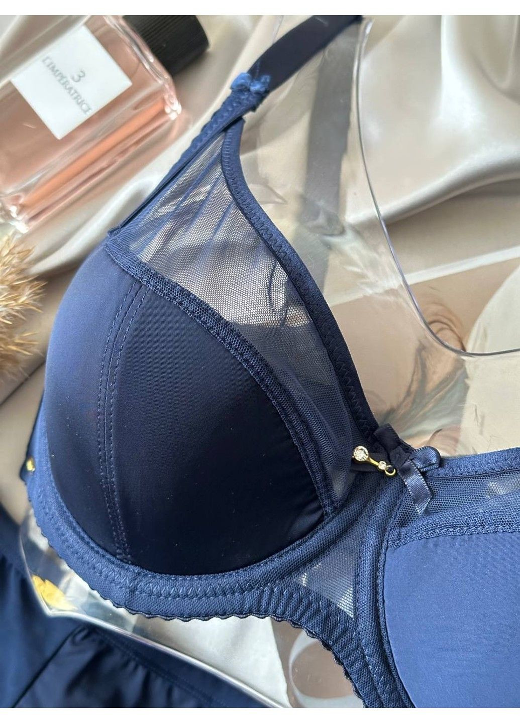 Синий женское нижнее белье на 4 размер комплект синий Lanny Mode