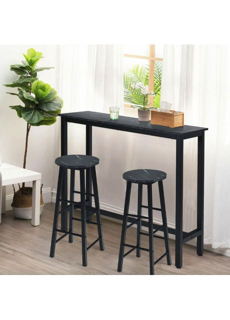 Комплект барних стільців Eugad з підставкою для ніг Costway (361952886)