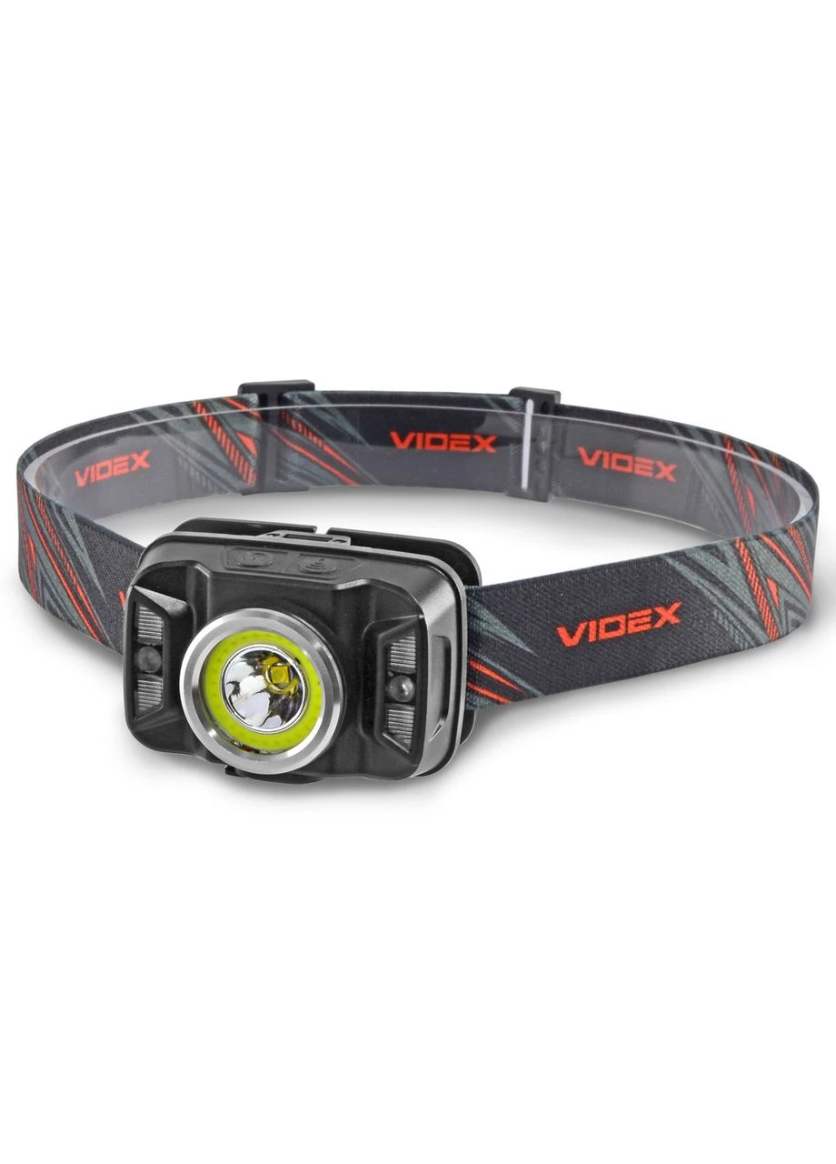 Ліхтар налобний біле та червоне світло VLF-H035C (CREE XTE+COB, 410 люмен, 7 режимів, USB-C) Videx (394232711)