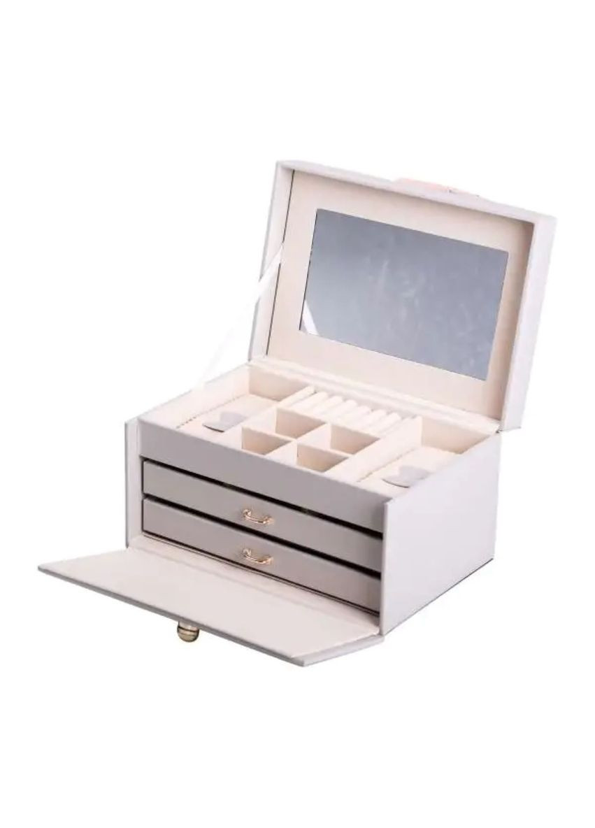 Шкатулка для украшений из эко кожи 3 яруса с зеркалом органайзер для ювелирных изделий HP-5-17G (A-033858) Yiwu (356729130)